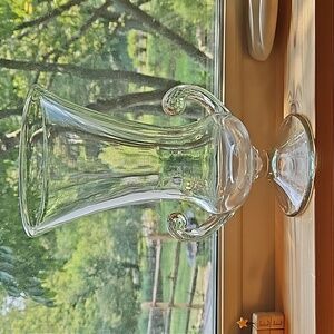 Vintage Tiffin Glass Coronet Etched Footed Urn Vase with Handles Large